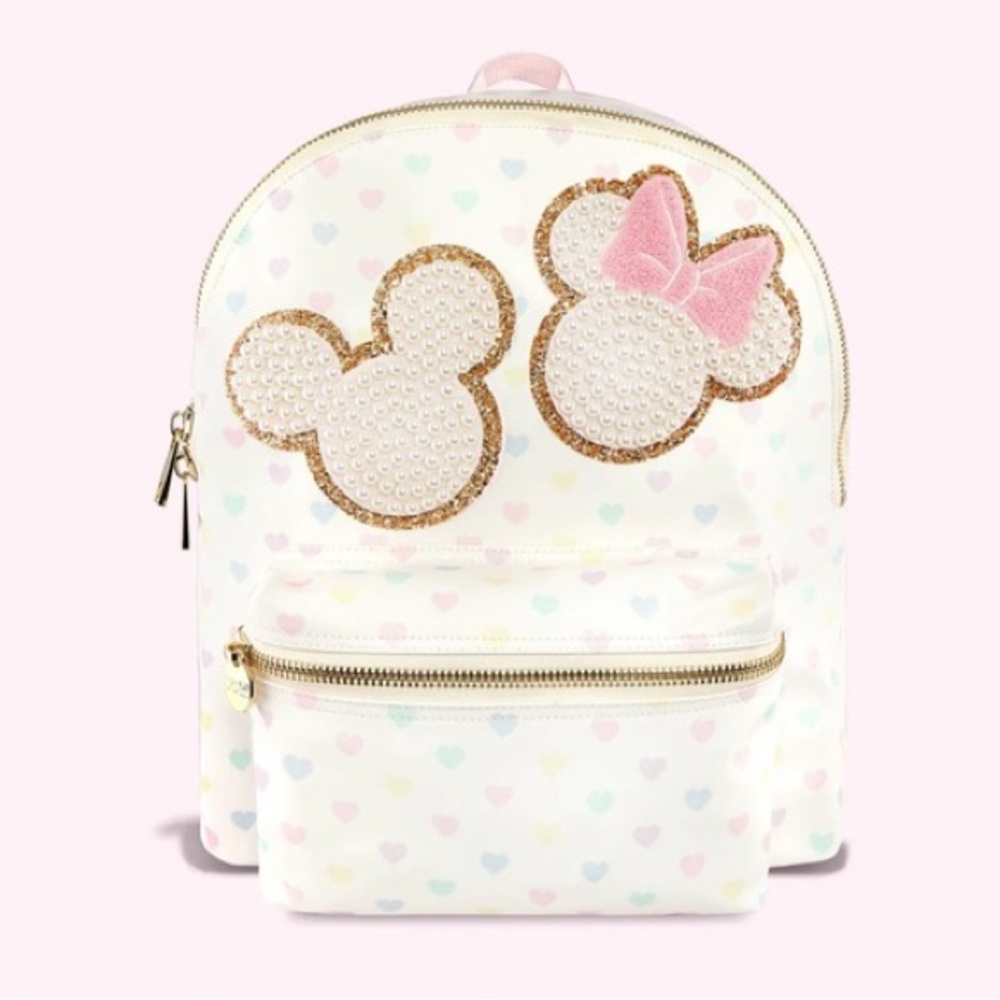 Stoney Clover Lane Disney Pastel Hearts Backpack NWOT/EUC